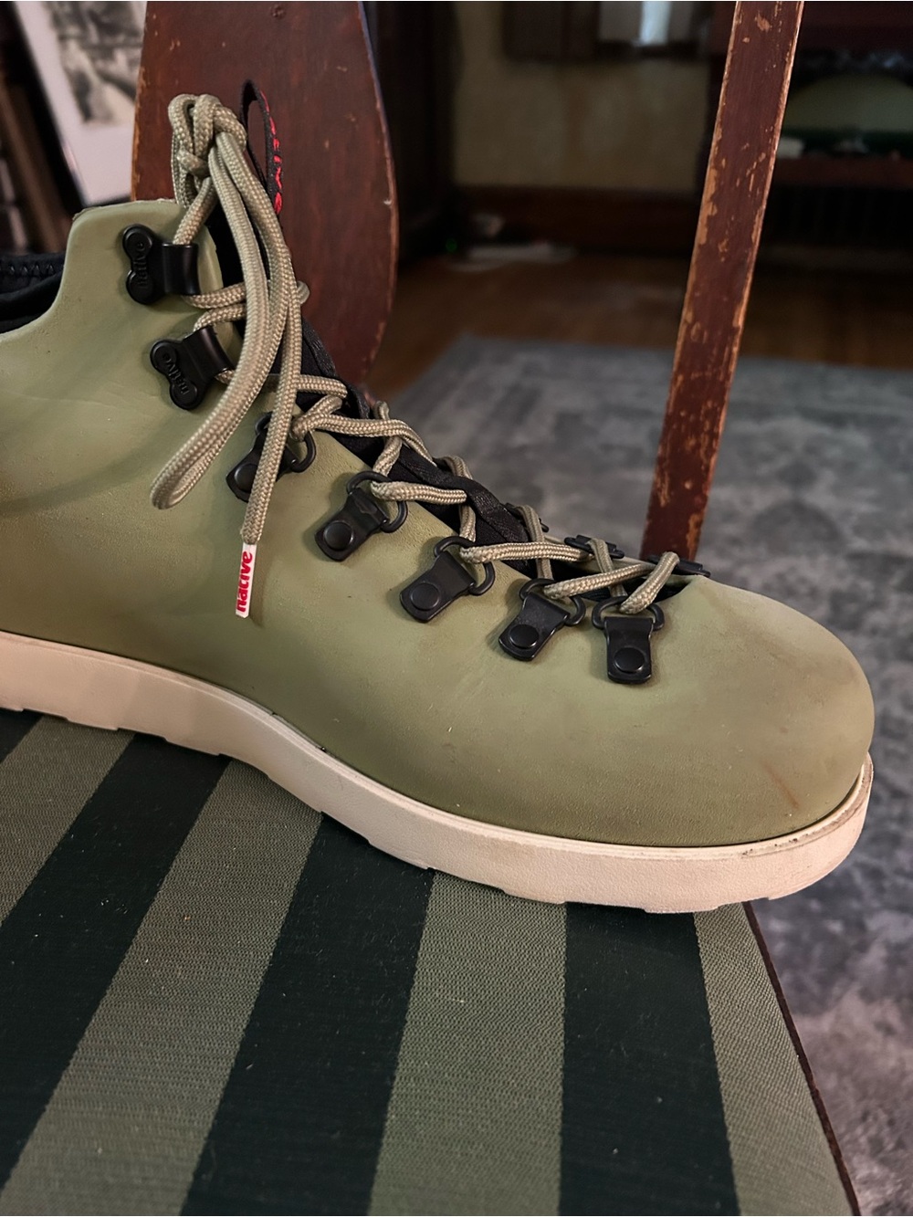 Native Fitzsimmons City Lite Men’s Olive Green Hiking Boot with White Sole - Picture 8 of 10